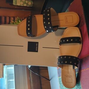Dolce Vita Hiroo Stud slide on sandals black studded Women's 8 M NEW NWB